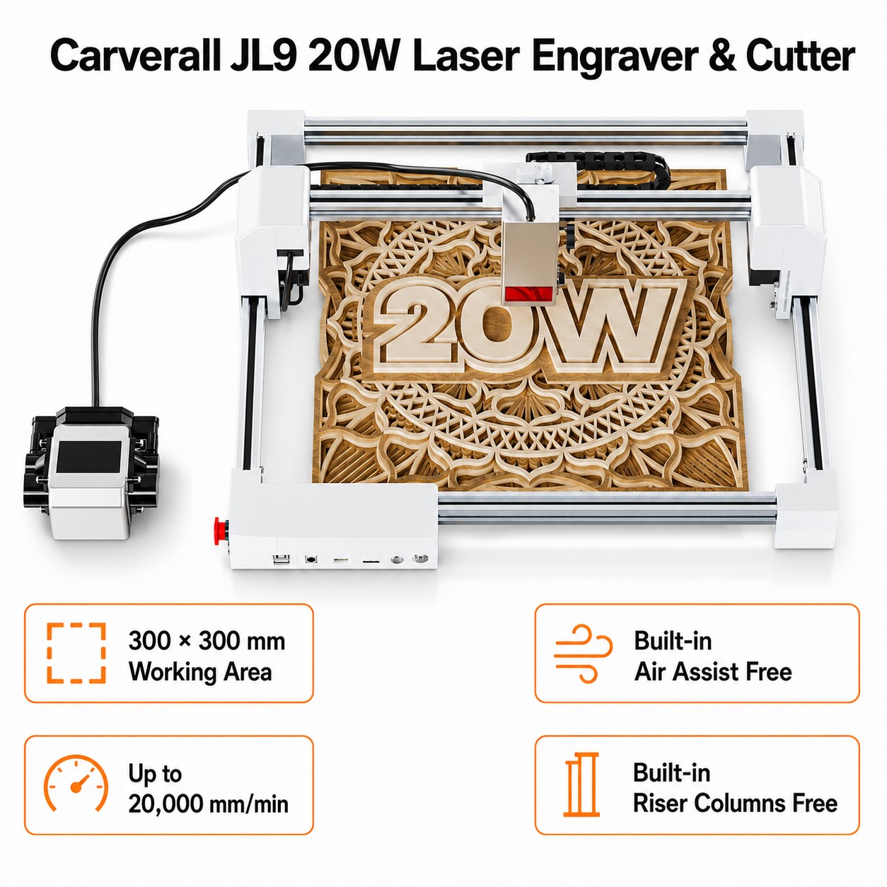 Industrial Laser Tool - Carverall JL9 20W Laserowy Grawer i