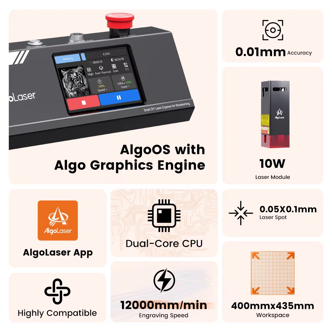 Algolaser DIY Table 40*43cm CN – Industrial Laser Etching Machine recenzja i cena